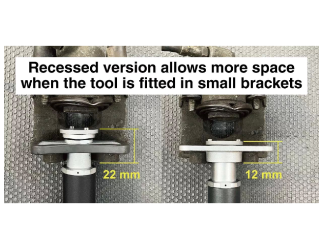 AIR POWERED BRAKE CALIPER PISTON WIND BACK TOOL RECESSED VERSION